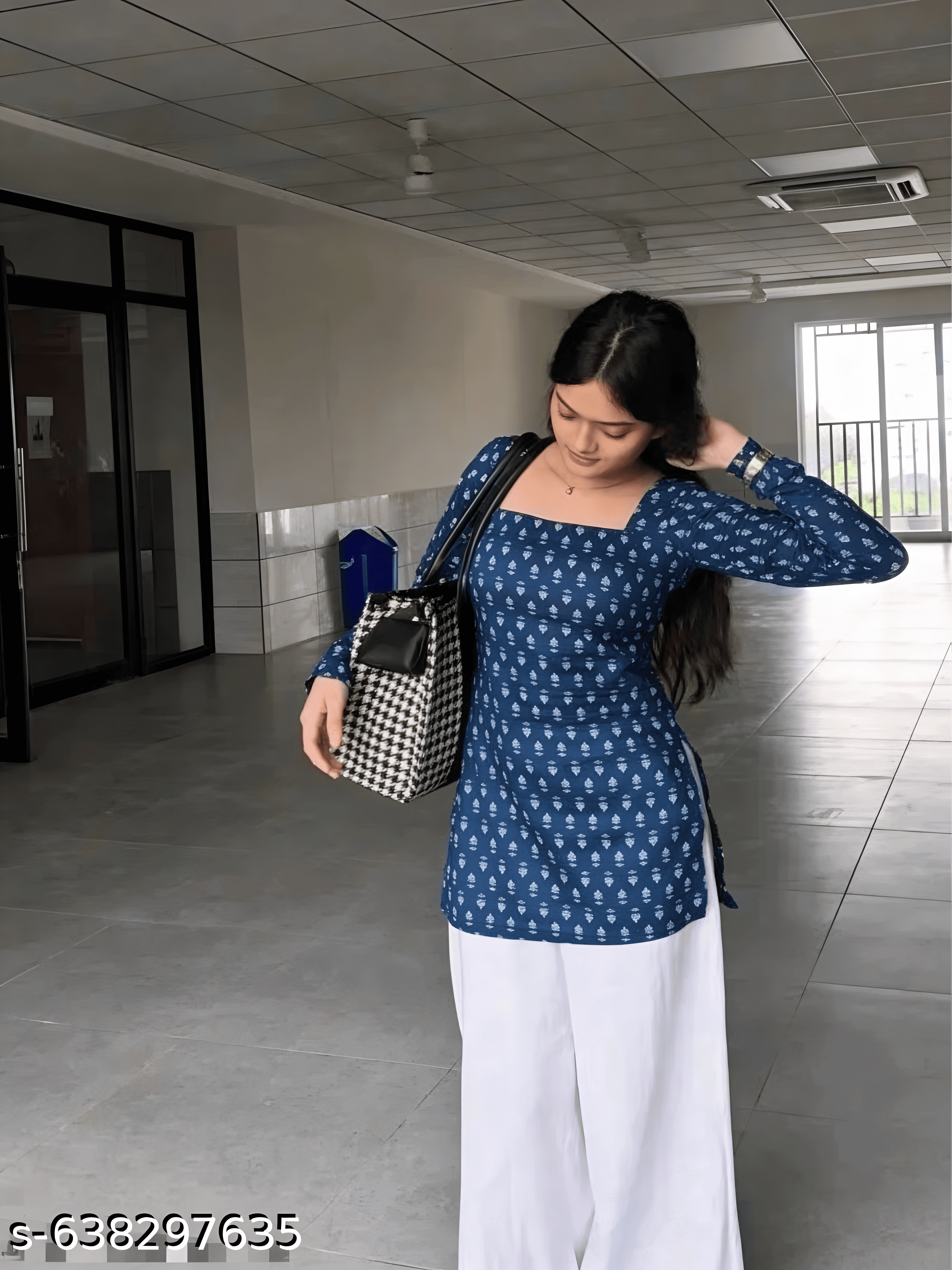 Indigo Buti Print Short Kurti