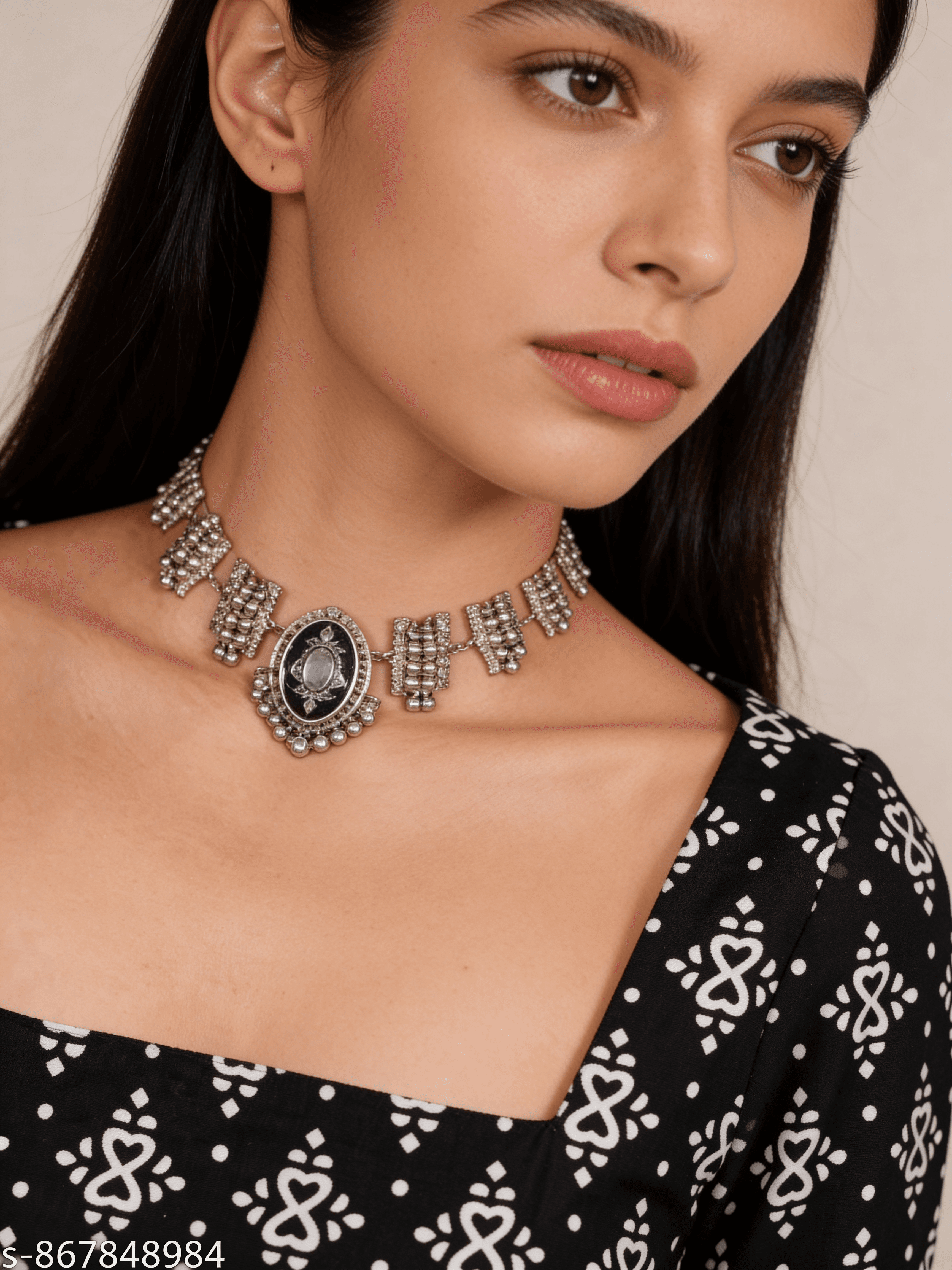 Black & White Ikat Short Kurti — view 3
